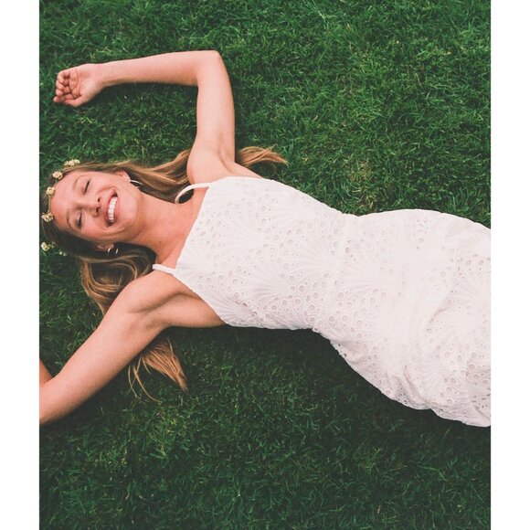 Andie Swim The Roatan Midi Dress White Cotton Eyelet Lace Lined - Pick Your Size - Picture 12 of 16